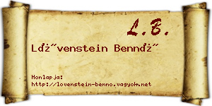 Lövenstein Bennó névjegykártya